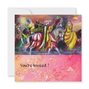 HORSE RIDERS ,MUSIC IN NIGHT, Pink Gold sparkles