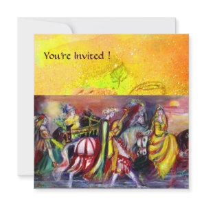 HORSE RIDERS ,MUSIC IN THE NIGHT, yellow sparkles