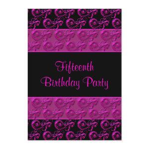 Hot Pink and Black 15th Birthday Party