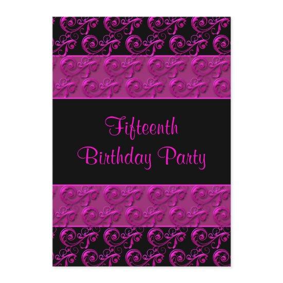 Hot Pink and Black 15th Birthday Party