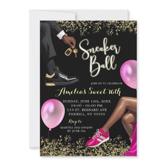 Hot Pink and Gold Sneaker Ball Sweet 16 Birthday