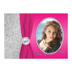Hot Pink and Silver Photo Quinceanera