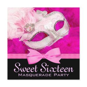 Hot Pink Black Masquerade Party