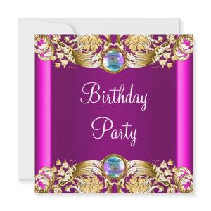 Hot Pink Gold Purple Birthday Party