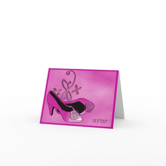 Hot Pink Heels Quinceanera 15th Birthday RSVP