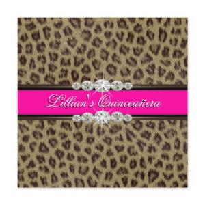 Hot Pink Leopard Quinceanera