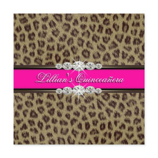 Hot Pink Leopard Quinceanera