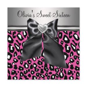 Hot pink Leopard Sweet Sixteen Birthday