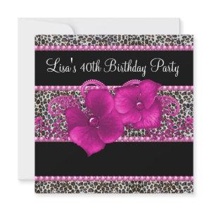 Hot Pink Leopard Womans 40th Birthday Party