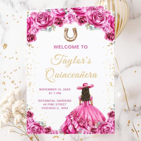 Hot Pink Princess Charro Quinceañera Program
