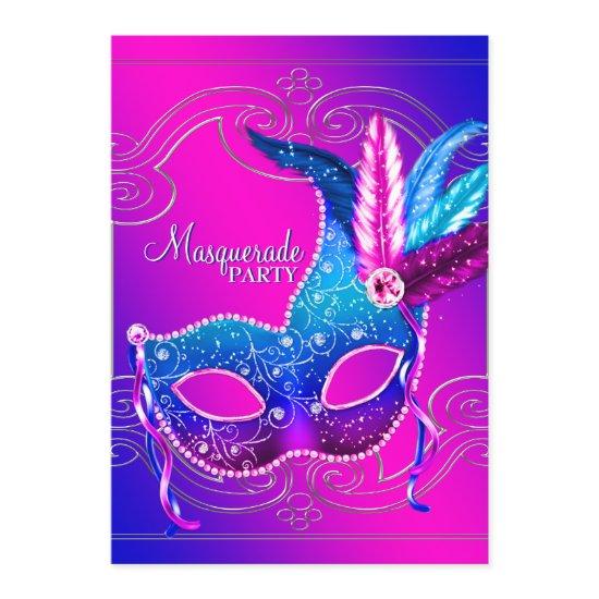 Hot Pink Purple Masquerade Party
