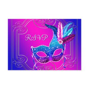 Hot Pink Purple Masquerade Party RSVP