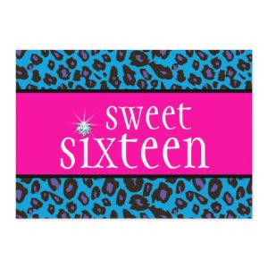 Hot Pink Purple Teal Blue Leopard Sweet Sixteen