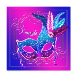 Hot Pink Purple Teal Masquerade Party