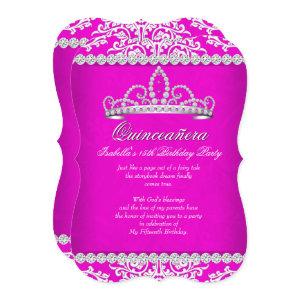 Hot Pink Quinceanera 15th Birthday Party Tiara