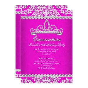 Hot Pink Quinceanera 15th Birthday Party Tiara