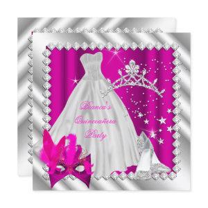 Hot Pink Quinceanera 15th Masquerade Party