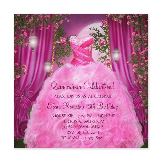 Hot Pink Rose Quinceanera