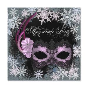Hot Pink Snowflake Masquerade Party