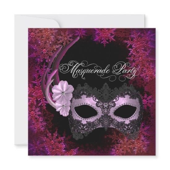 Hot Pink Snowflake Masquerade Party