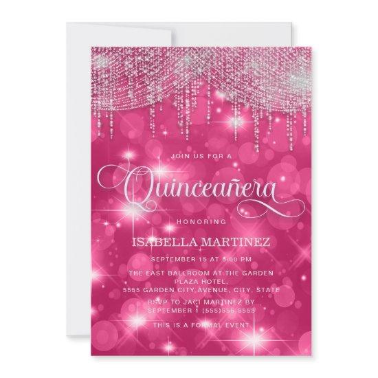 Hot Pink String Lights Sparkle Quinceañera