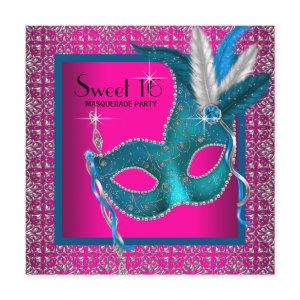 Hot Pink Sweet 16 Masquerade Party