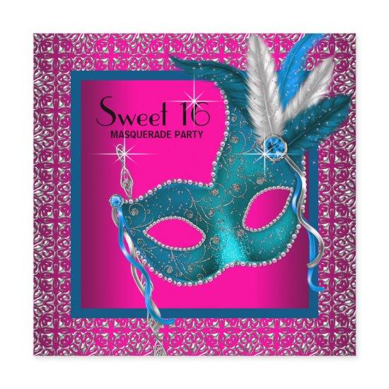Hot Pink Sweet 16 Masquerade Party