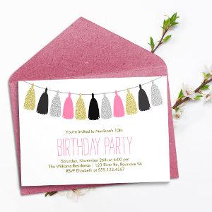 Hot Pink Tassels Garland Birthday Party