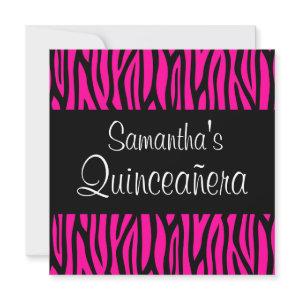 Hot Pink Zebra Modern Quinceanera