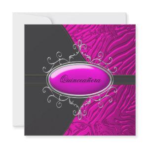 Hot Pink Zebra Quinceanera