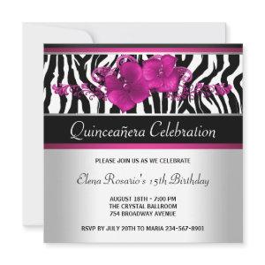 Hot Pink Zebra Quinceanera