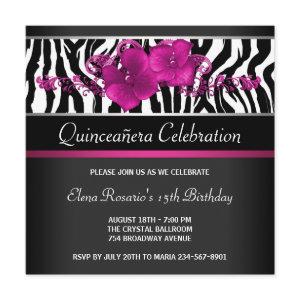 Hot Pink Zebra Quinceanera
