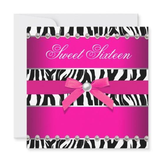 Hot Pink Zebra Sweet 16 Birthday Party