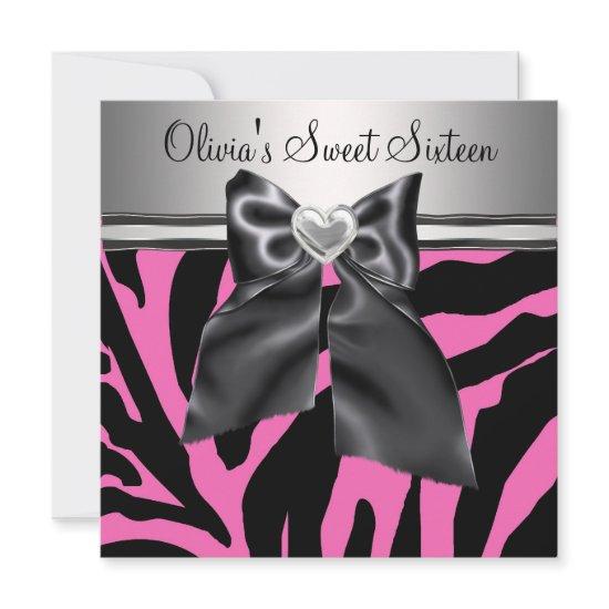 HotPink Zebra Sweet Sixteen Birthday