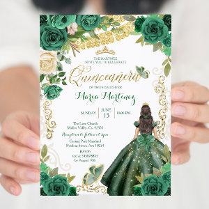 Hunter Green Dress 2 Mis Quince