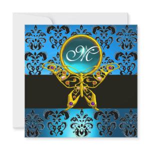 HYPER BUTTERFLY MONOGRAM,blue damask,aquamarine