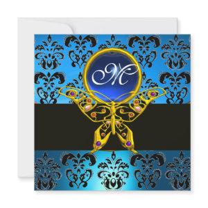 HYPER BUTTERFLY MONOGRAM,blue damask,sapphire