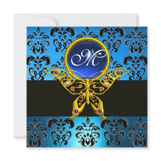 HYPER BUTTERFLY MONOGRAM,blue damask,sapphire