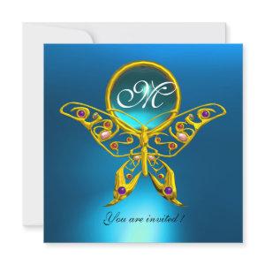 HYPER BUTTERFLY MONOGRAM,blue turquase aquamarine