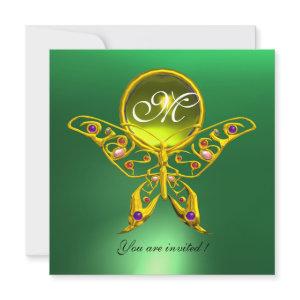 HYPER BUTTERFLY MONOGRAM, green ,yellow topaz
