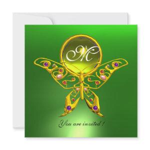 HYPER BUTTERFLY MONOGRAM, green ,yellow topaz