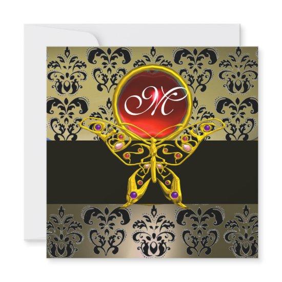 HYPER BUTTERFLY MONOGRAM,grey damask red ruby