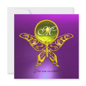 HYPER BUTTERFLY MONOGRAM,purple, yellow topaz
