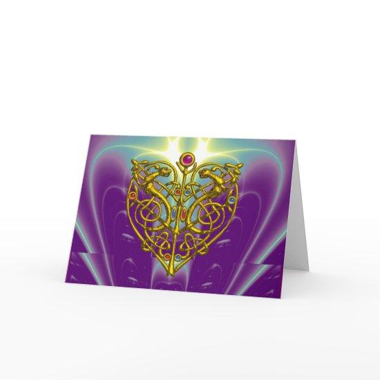 HYPER VALENTINE / Gold Celtic Heart Holiday Card