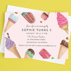 Ice Cream Birthday Pink Summer Party