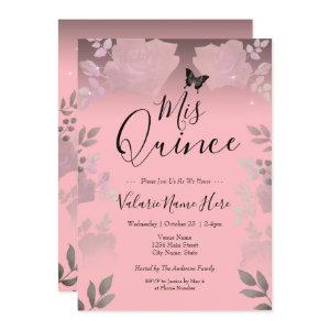 Ice Rose Pink Floral Quinceanera Pink