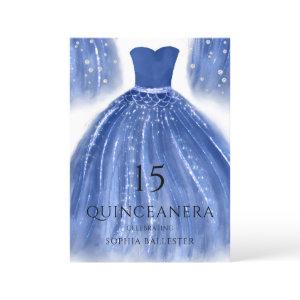 Indigo Navy Blue Mermaid Dress Quinceanera