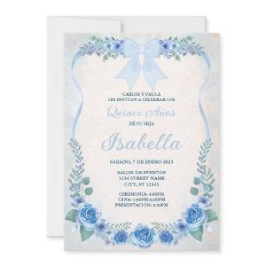 INVITACION AZUL FLORAL