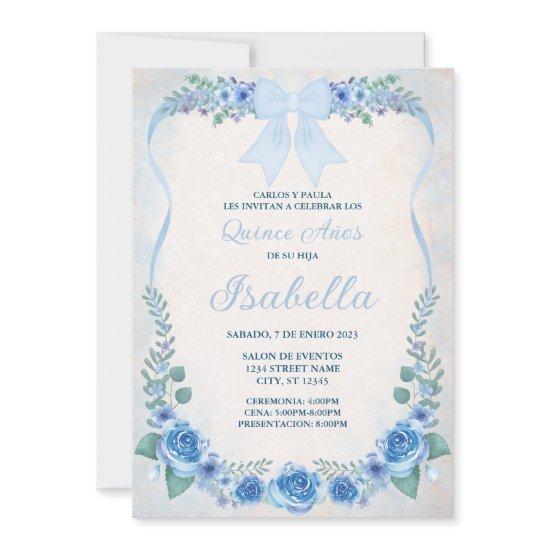 INVITACION AZUL FLORAL