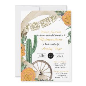 Invitación de Charro Huapango Quinceanera, Yellow